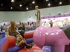 KT So riding Giant Dildo in public
