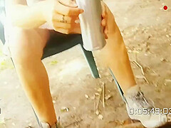 Latina Showing Her Tits In A Public Park Rubbing Her Pussy Without Panties