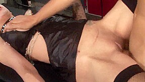 Leather Beauty Gives Nice Treatment To Her Slave - FemdomSex