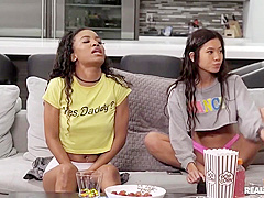 Lesbian Masquerade With Naughty College Girls