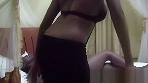 Lovely african lesbians are masturbating together