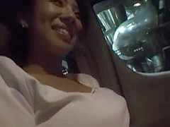 Mai Yuzuki Asian model gives a blowjob in the car