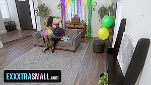 Mardi Gras, Giant Cock And Louise Louellen In Tiny Little Asian Celebrates Taking In All Positions