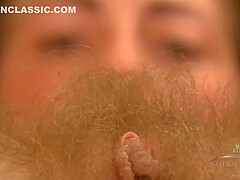 Marlee Displays And Grooms Her Massive Amount Of Body Hair With Cute Pussy
