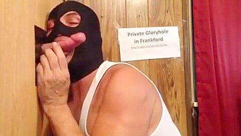 Masked Gloryhole Oral Creampie