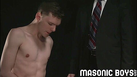 MasonicBoys - 3 suited DILFs use & raw fuck cute twink boy