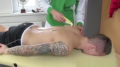 Massage leads to raw sex in locker room with soccer twinks