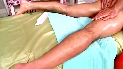 Massage scene with licking and strong contact