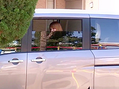 Masturbating busty nippon model fucked in car