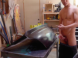 Mechanic Vlogging And Masturbating In The Workshop