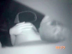 Midnight outdoor couples car sex