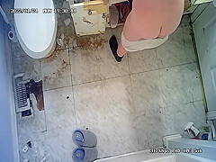Milf in bathroom on a cam  Nice ass and hover techniques