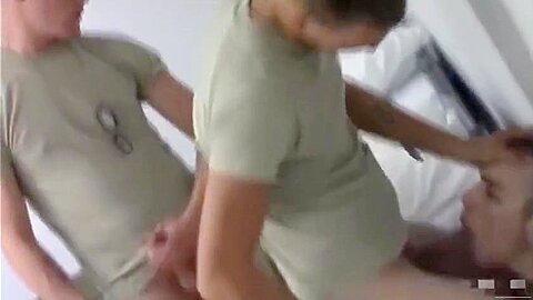 Military Bareback Gangbang