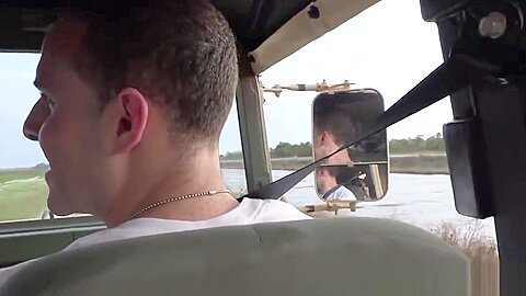 Military studs assfuck and cocksuck outdoors