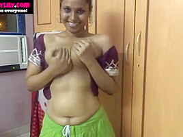 Mumbai Maid Horny Lily Jerk Off Instruction In Sari In Clear Hindi Tamil