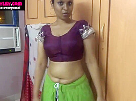 Mumbai Maid Horny Lily Jerk Off Instruction In Sari In Clear Hindi Tamil