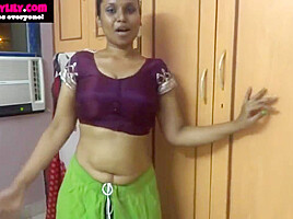Mumbai Maid Horny Lily Jerk Off Instruction In Sari In Clear Hindi Tamil