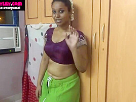 Mumbai Maid Horny Lily Jerk Off Instruction In Sari In Clear Hindi Tamil