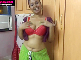 Mumbai Maid Horny Lily Jerk Off Instruction In Sari In Clear Hindi Tamil