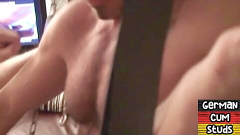 Muscle inked DILFs breeding in threeway after fellatio