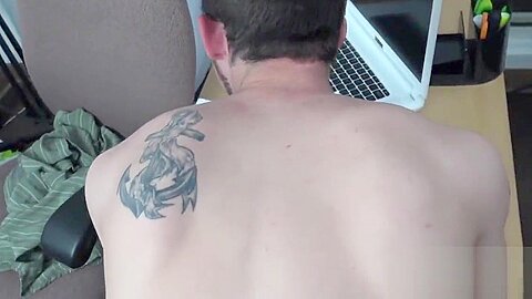 Muscled gay BLACK BEAR rimmed kinky white DUDE