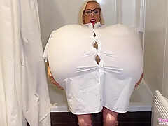 My Parfum Makes My Tits Inflate! Leather Jacket Cant Hold It