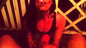 My first smoking blowjob - on the deck smoking a cigarette and cock