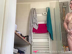: My Stepmother In The Bathroom, Sniffing Her Panties And Masturbating