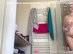 : My Stepmother In The Bathroom, Sniffing Her Panties And Masturbating