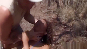 Nasty African slut with curly hair getting her throat fucked hard by a BBC