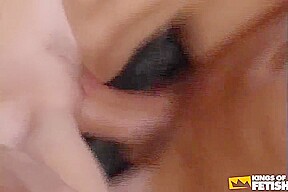 Naughty Blonde Gets Her Pussy Rammed By A Massive Man After Stroking Him