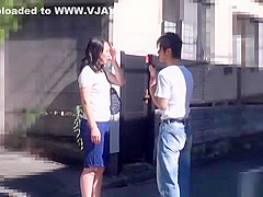 Naughty Japanese milf fucks stranger in a car