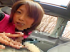 Naughty Japanese teen 18+ enjoys the thought of car sex