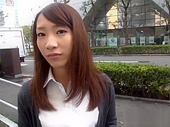 Naughty office lady enjoys car sex in pov blowjob