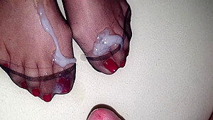 Nylon Feet Cumshot Compilation #3
