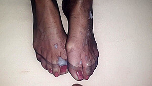 Nylon Feet Cumshot Compilation #3