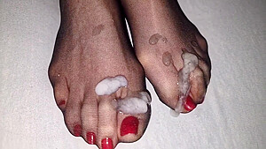 Nylon Feet Cumshot Compilation #3