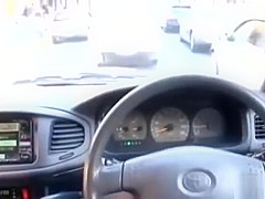 Office Lady Rubbing Guy Cock In The Car