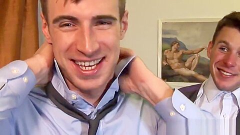 Office newbie choking on massive cock