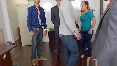 Office straight stud assfucked on sexswing