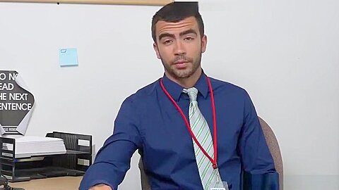 Office straight stud assfucked on sexswing