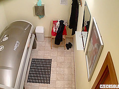Older Milf Tanning Her Shaved Tight Pussy