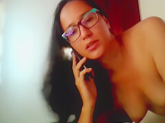 On The Phone With My Husband While I Fuck With Another