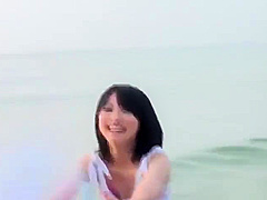 Oriental brunette in internal porno video in outdoor
