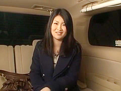 POV hot cock sucking at the back of a car by a cute Japanese model