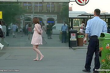 Pale British Slave Humiliated In Public