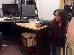 Pawnshop thief pussyfucked after fellatio