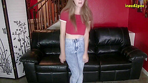 Pee In Stonewash Jeans