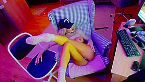Perfect body and big boobs petite blonde webcam show