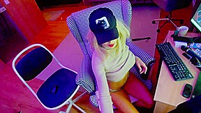 Perfect body and big boobs petite blonde webcam show
